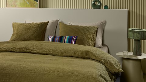 Dekbedovertrek Rise, olive green