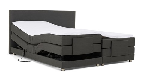 Boxspring Move verstelbaar met gestoffeerd matras, antraciet