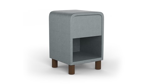 Nachtkast rond B Bright met 1 lade en poten, dark blue