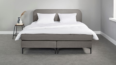 Box Manchester met gestoffeerd matras, lichtgrijs