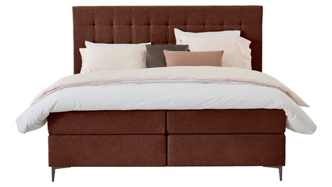 Boxspring Jade vlak met gestoffeerd matras, copper