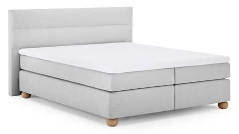 Boxspring Solid Lina vlak met gestoffeerd matras, light grey