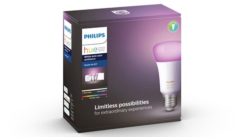 Verlichting Philips Hue White and Color Ambiance Starterkit E27 (3 lampen, 2 dimmers + bridge)