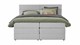 Opbergboxspring Pearl vlak met gestoffeerd matras, lightgrey