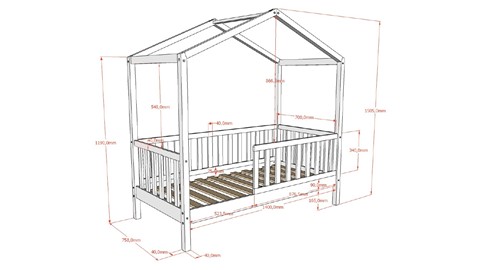 Huisbed Peuter Dallas, antraciet