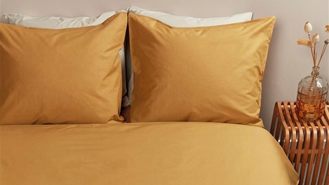 Dekbedovertrek Cotton Uni, ochre