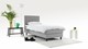 Boxspring Invito vlak met gestoffeerd matras, lichtgrijs