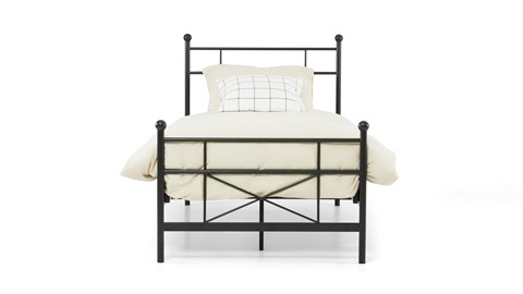 Bed Milano 1-persoons, antraciet