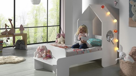 Bed Casami met dak, wit