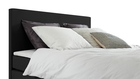 Boxspring Cisano vlak met gestoffeerd matras, zwart