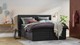 Opbergboxspring Pearl vlak met gestoffeerd matras, charcoal