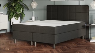 Boxspring Emma Deluxe Elegant vlak  met gestoffeerd matras en poot zwart