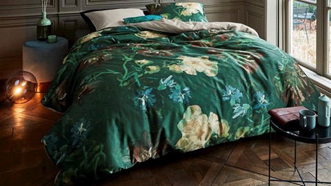 Dekbedovertrek Peonies, green