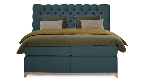 Boxspring Unik Elit vlak met gestoffeerd matras, teal