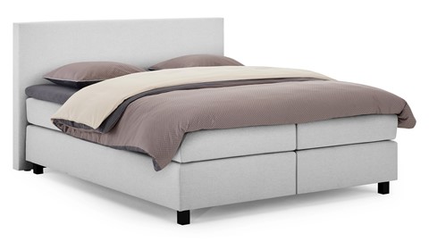 Boxspring Autentik Tunn vlak met gestoffeerd matras, light grey