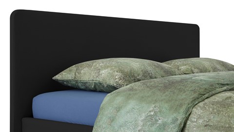 Bed Bädd Skönn met Bossflex 400 vlak en gestoffeerd matras, etna black