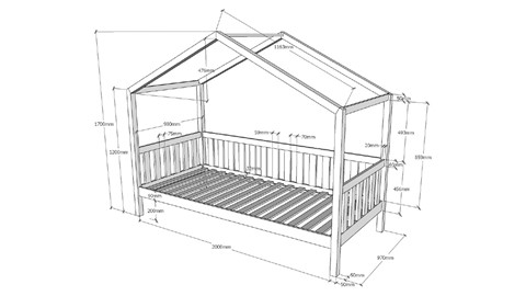 Huisbed Dallas met matras, white