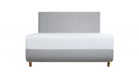 TEMPUR® Bed Arc met hoofdbord Vertical, vlakke schotelbodem en Pro matrassen, Stone