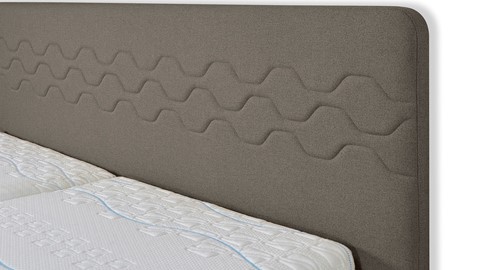 Boxspring Supreme Curves vlak met Slow Motion 2 matras, taupe