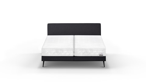 Boxspring Viggo vlak met Silver Pocket Deluxe Foam matras, adore antraciet