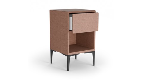 Nachtkast vierkant B Bright met 1 lade en poten, mocha mousse