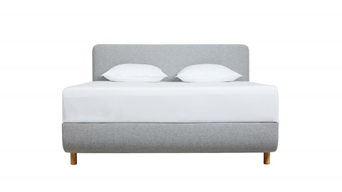 TEMPUR® Bed Arc met hoofdbord Form, vlakke schotelbodem en Pro matrassen, Stone