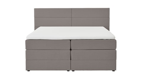 Opbergboxspring Pearl vlak met gestoffeerd matras, taupe