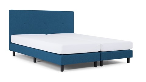 Boxspring Invito vlak met Bridge matras, blauw