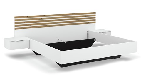 Bed Alva met nachtkastjes, alpine wit/artisan