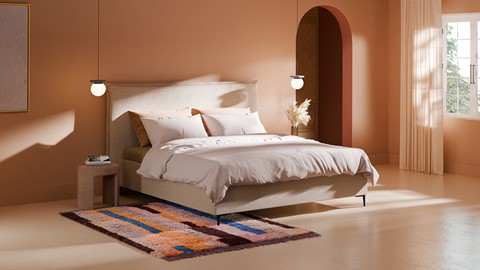 Opbergbed Morgan - Linen touch, beige