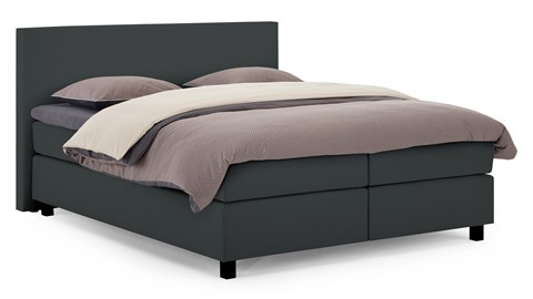 Boxspring Autentik Tunn vlak met gestoffeerd matras, anthracite