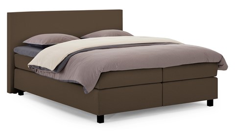 Boxspring Autentik Tunn vlak met gestoffeerd matras, cappuccino