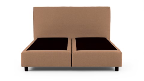 Boxspring Autentik vlak zonder matras, caramel