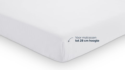 Hoeslaken B Bright Percale, wit