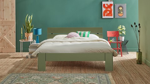 Bed Fresh met hoofdbord, rietgroen