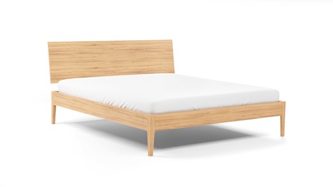 Bed Sky met hoofdbord en poten hout, eiken honing