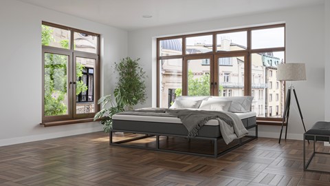 Emma Metal bed met Emma O2 medium matras, zwart