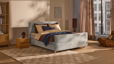 Boxspring Mica - Soft touch, light blue