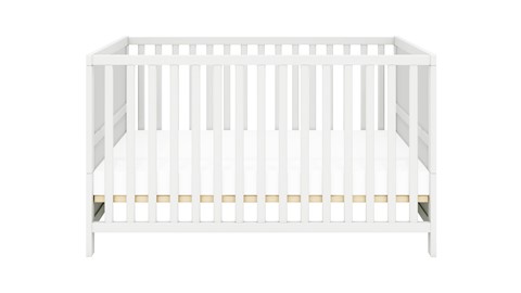 Babyledikant Luna met glad hoof-en voetbord, white