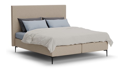 Boxspring Emerald met Silver Pocket Deluxe Foam matras, beige