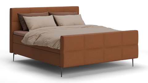 Boxspring Crystal soft touch met gestoffeerd matras, terracotta