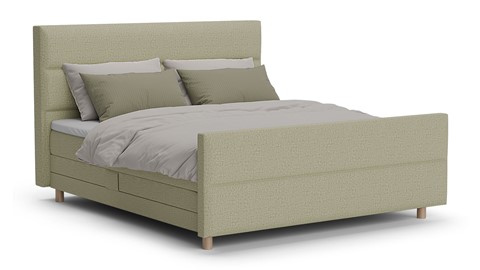Boxspring Mica soft touch verstelbaar met gestoffeerd matras, pistachio