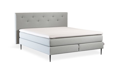 Boxspring Citrine vlak met gestoffeerd matras, light grey