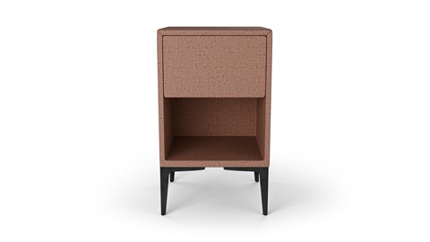 Nachtkast vierkant B Bright met 1 lade en poten, mocha mousse