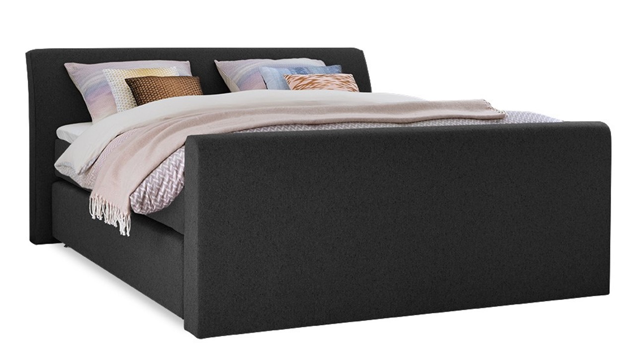 ochtendgloren het einde fantoom boxspring Rome vlak met gestoffeerd matras en voetbord | Beter Bed