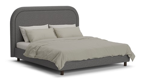 Bed Amber linen touch, dark grey