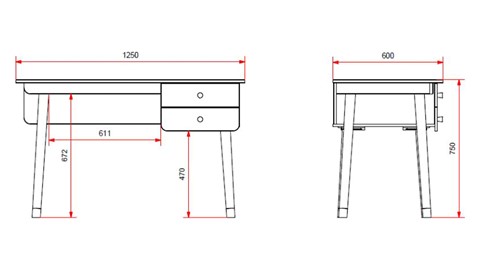 Bed Billy met nachtkast en bureau, white