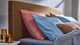 Boxspring Emerald vlak met gestoffeerd matras, cognac