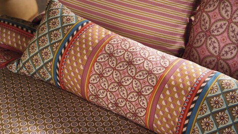 Sierkussen Bogolan long, multi