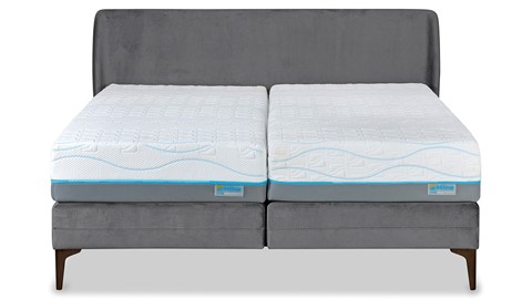 Boxspring Elite Cocoon vlak met Slow Motion 2 matras, grijs